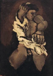 Hemdanziehender Knabe
